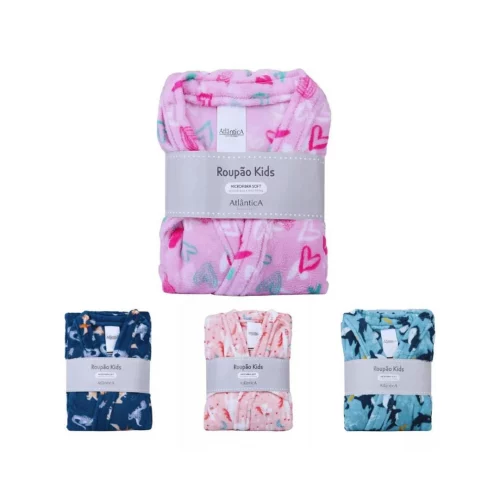 Roupão Microfibra Estampado (Tam. 4 ao 14)