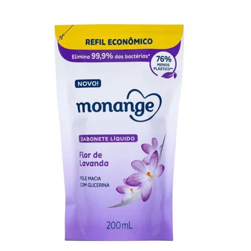 Sabonete Líquido Monange Refil Flor De Lavanda 200ml