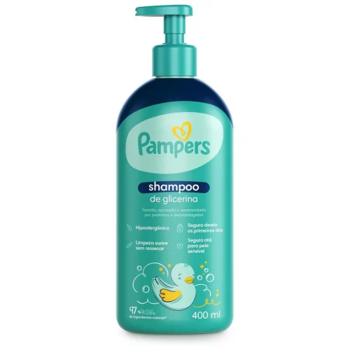 Shampoo Infantil De Glicerina Pampers 400ml (Frasco Grande)