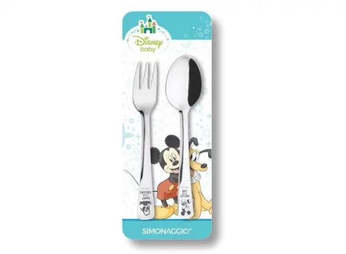Simonaggio Jogo De Talheres Infantil Disney Baby Mickey Inox Pacote De 2