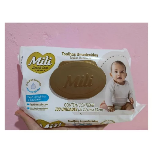 Toalhinhas Umedecidas Mili Love e Care 100 unidades