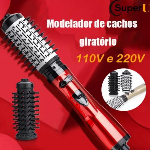 💖 2 Em 1 Escova Secadora Rotativa Elétrica Pente Escova De Cabelo