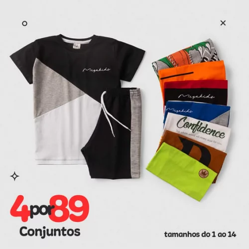 4 conjuntos POR R$ 89