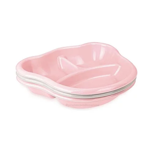 Adoleta Bebê Kit 3 pratos Infantis Rosa
