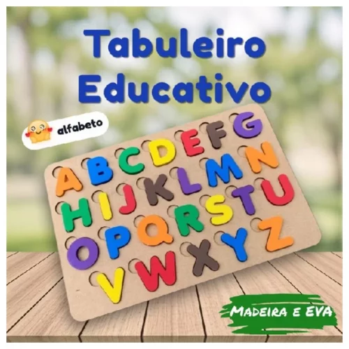 Alfabeto Brinquedo Pedagógico Educativo Madeira E Eva Escolar Alfabetozação Montessori
