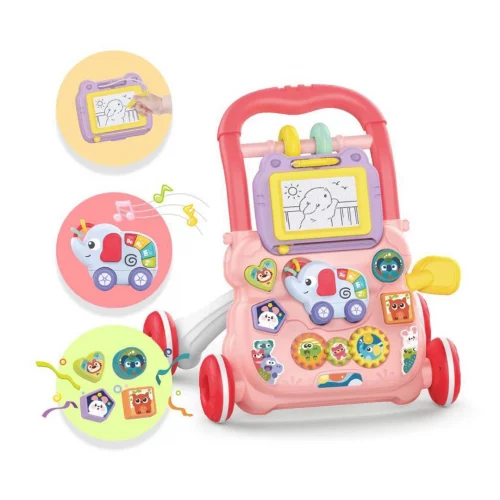 Andador Empurrador Infantil Musical Educativo Rosa Yuupi