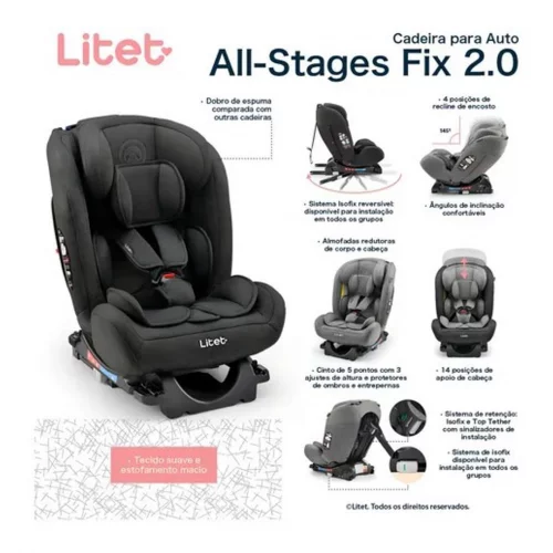Cadeira Infantil All Stages Fix 2.0 Preto Litet BB450