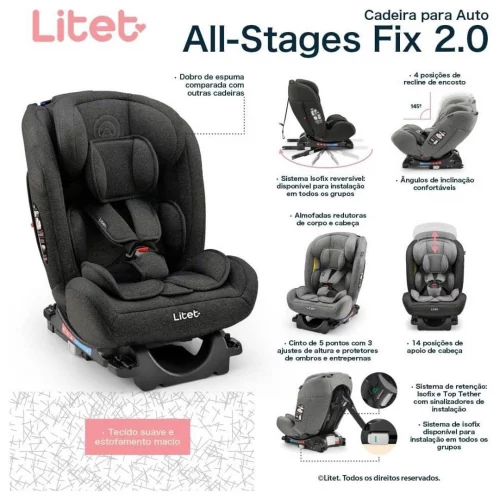 Cadeira Infantil All Stages Fix 2.0 Preto Litet BB450