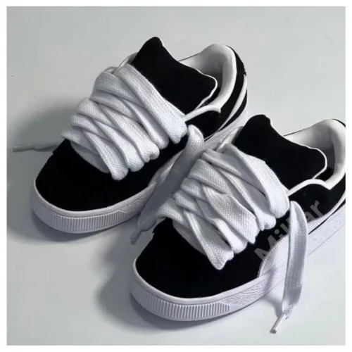 Calçado Tênis Feminino Casual Confortável Estilo Urbano Unissex com Cadarço Largo