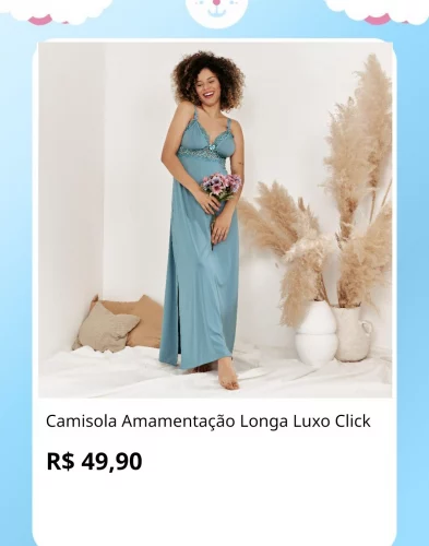 🛍️Camisola Amamentação Longa Luxo Click