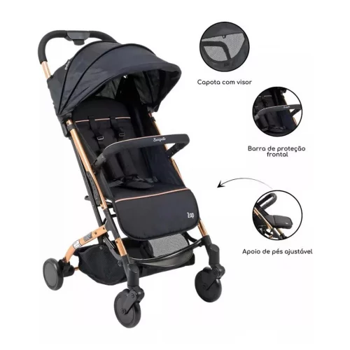 Carrinho De Bebê Zap Metal Cobre Burigotto