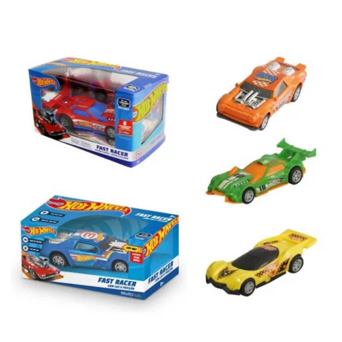 Carro de Fricção Hot Wheels Fast Racer Luz e Som Modelos Sortidos Multikids - BR2084