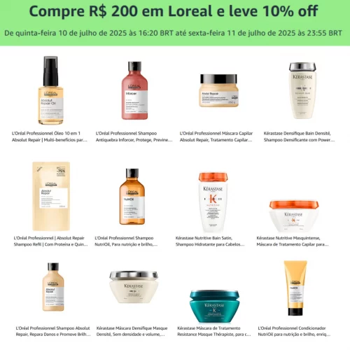 🚨 Compre R$ 200 em Loreal e leve 10% off ‼️