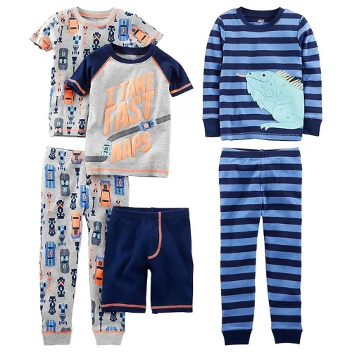 Conjunto de Pijama de Algodão Confortável, Simple Joys by Carter's, Meninos - Tam 5