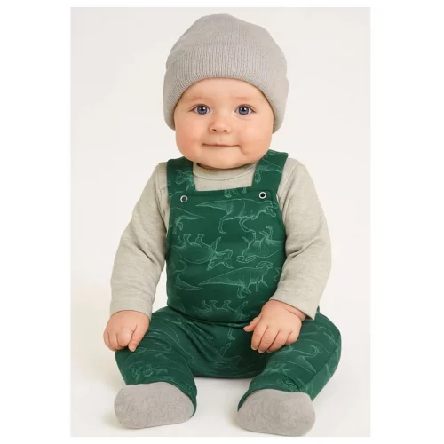 Conjunto Jardineira e Body Menino kit Roupas de Bebê