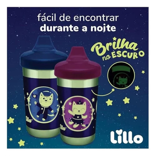 Copo Antivazamento Glow Max 320Ml Brilha No Escuro Lillo