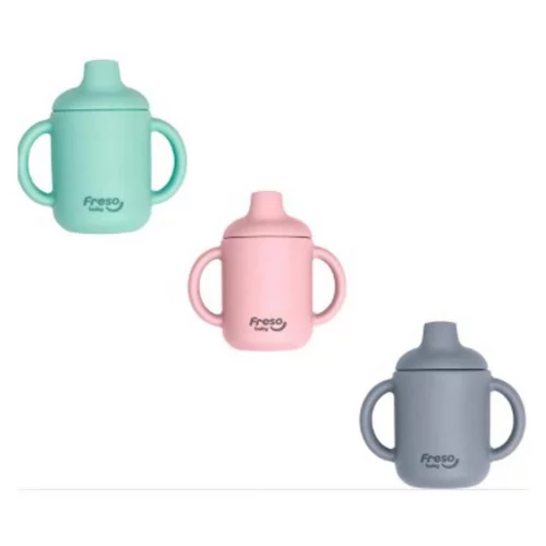 Copo Com Alça e Bico de Silicone, Freso Baby - 3 cores disponíveis