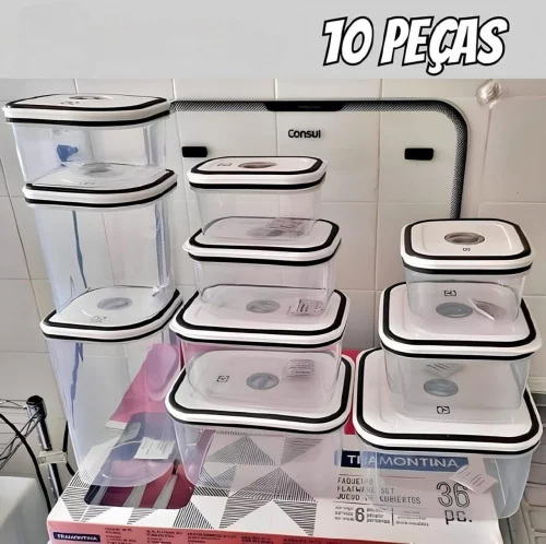 Electrolux - Kit Potes de Plástico Hermético, 10 unidades