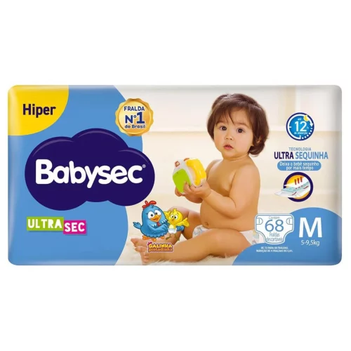 Fralda Descartável Babysec Galinha Pintadinha Ultrasec M Com 68 Unidades