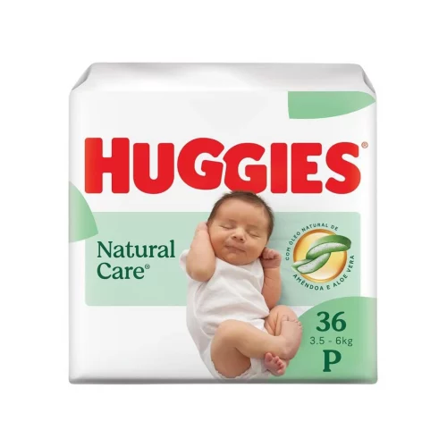 Fralda Huggies Natural Care P 36 unidades