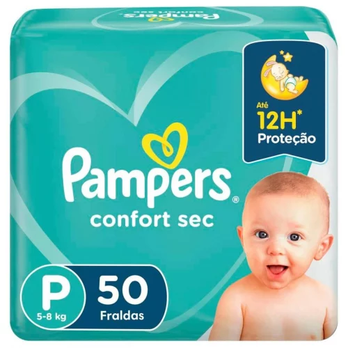 Fralda Pampers Confort Sec P 50 unidades
