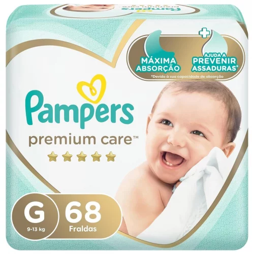 Fralda Pampers Premium Care G 68 unidades