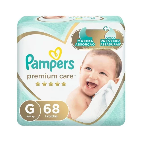 Fralda Pampers Premium Care G 68 unidades