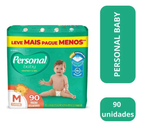 Fralda Personal Baby Protect & Sec M 90 Unidades