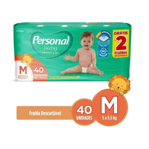 Fralda Personal Baby Protect&Sec M 40 unidades