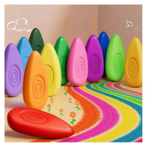 Giz de Cera Plástico Pintura Giz Pintura Sem Parar Não Quebra Giz Escolar Infantil Plástico
