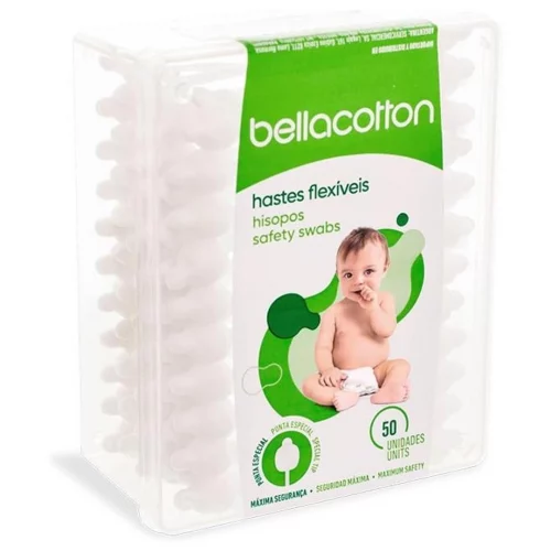 Hastes Flexíveis Bellacotton Baby, 50 Unidades