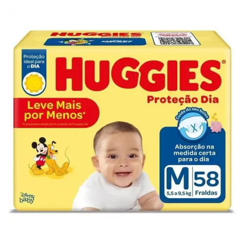 Huggies Fralda Proteção Dia Tam  M - 58 fraldas