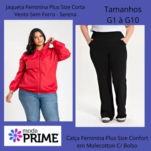 🧥🩷 *Jaqueta Feminina Plus Size Corta Vento Sem Forro - Serena*