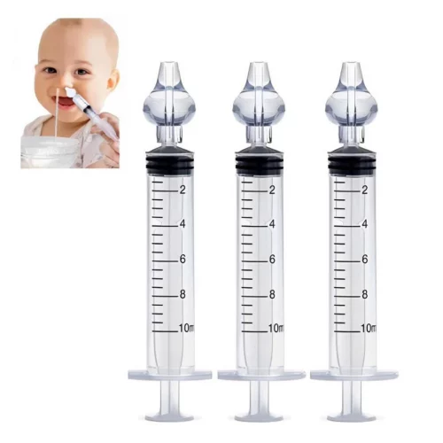 Kit 03 Seringas Para Limpeza e Lavagem Nasal Infantil e Adulto Com Bico de Silicone