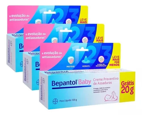 Kit 3 Pomadas Contra Assaduras Bepantol Baby 120g Total 360