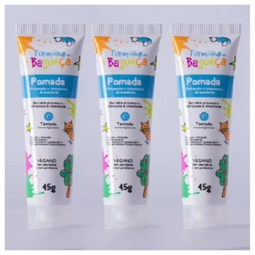 Kit 3 Pomadas Prevenção de Assaduras Turminha da Bagunça 45g Cada