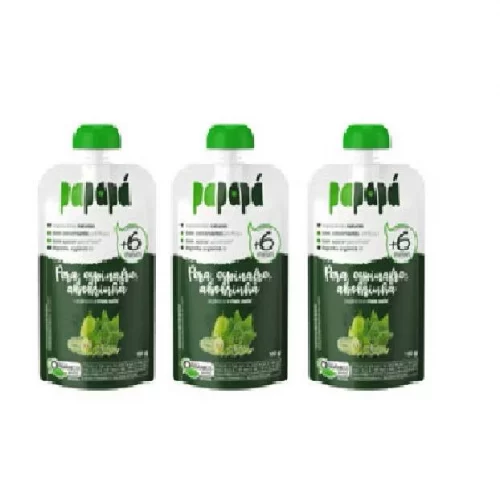￼Kit 3x Papinha Orgânica Pera, Espinafre E Abobrinha 100g