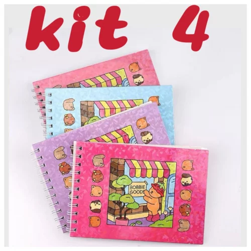 kit 4 Livro de colorir Capa dura48 páginas 180 gPáginas A5