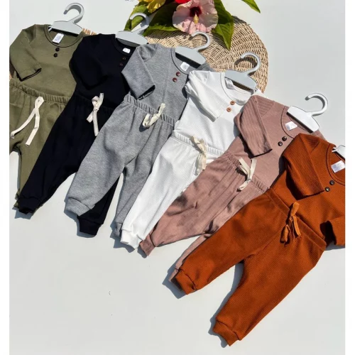 🛍️kit 4 Peças ,Body e calca Bebe Menina Menino para inverno manga longa