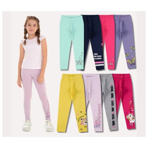 Kit 6 Calça Legging Cotton (Tam. 4 ao 10)