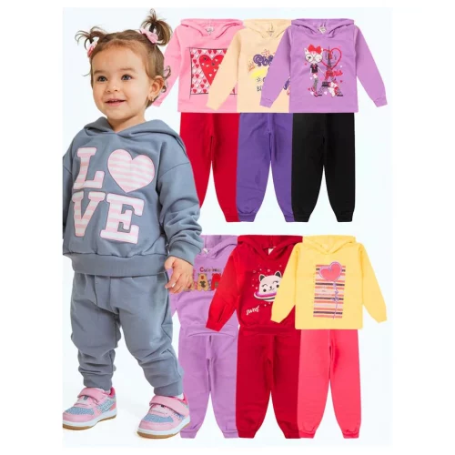 Kit 6 Peças Conjunto Moletom Infantil Menina 1 ao 16 Feminino Inverno com Capuz