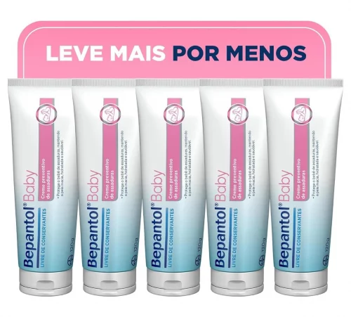 Kit Creme Assaduras Bepantol Baby 120g cada com 5 unidades