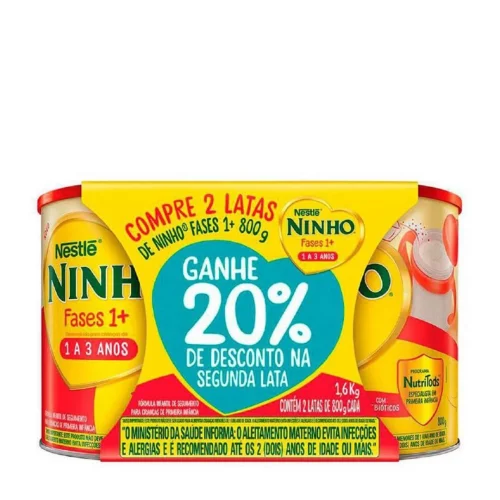 Kit Fórmula Infantil Ninho Fases 1+ 800g com 2 Unidades