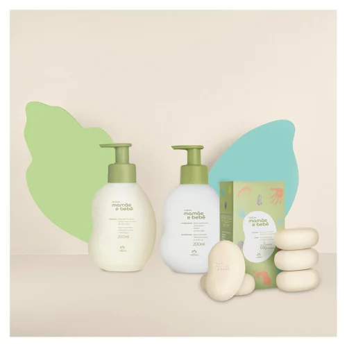 Kit Mamãe e Bebê Shampoo, Condicionador e Sabonete em Barra (3 produtos)