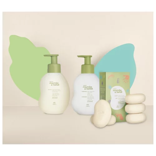 Kit Mamãe e Bebê Shampoo e Condicionador 200ml + Sabonetes em Barra 5 un