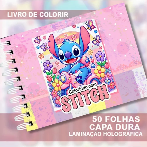 Livro de Colorir STITCH – Capa Dura com 50 Folhas