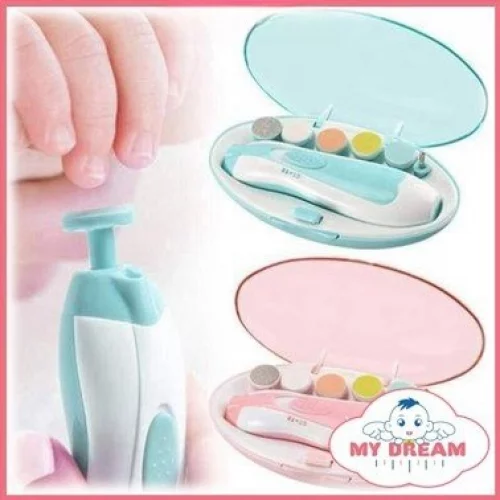 🛍️Lixa de Unha Elétrico Aparador Cortador Para Bebê Infantil Rosa/Azul