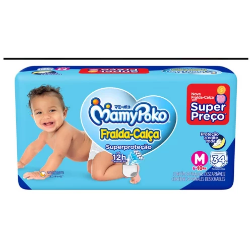 MamyPoko Fralda-Calça Superproteção M 34 Unidades