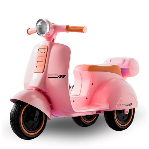 Mini Moto Elétrica Infantil 6V Scooter Retrô com Luz e Som Brinq Kids