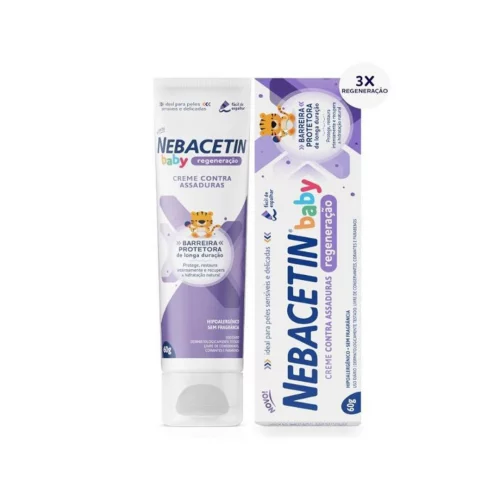Nebacetin Baby Regeneração Pomada Contra Assaduras 60g - Cuida e Trata Peles Irritadas, Forma Barreira Protetora na Pele